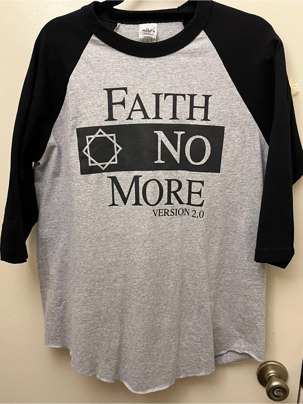 Faith No More Ringer Baseball Tee - Black & Gray